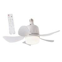 Magideal - Ventilador De Techo Con Luz Con Controles Remotos Velocidades De Viento Ajustables Iluminación De Atenuación Base E27 Con Luces Led Regulables Para Co