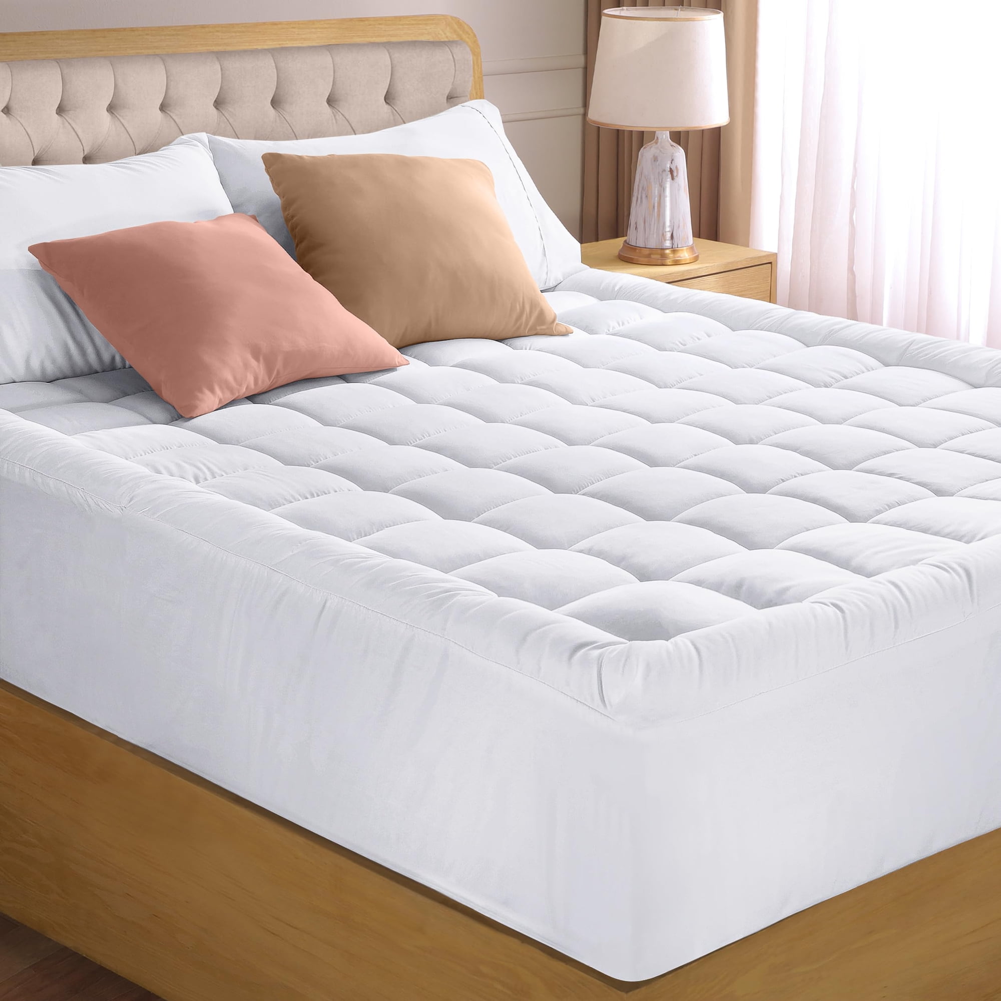 Funda De Colchón Utopia Bedding Totalmente Acolchada, Blanca