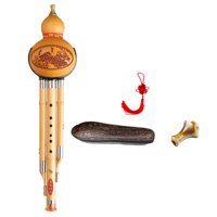 Magideal - Flauta China Hulusi, Flauta De Cucurbitáceas De Calabaza, Bambú Con Estuche, Instrumento Musical Chino De Viento De Madera Para Ejercicio, Actuación , Tecla B Si Llave Plana