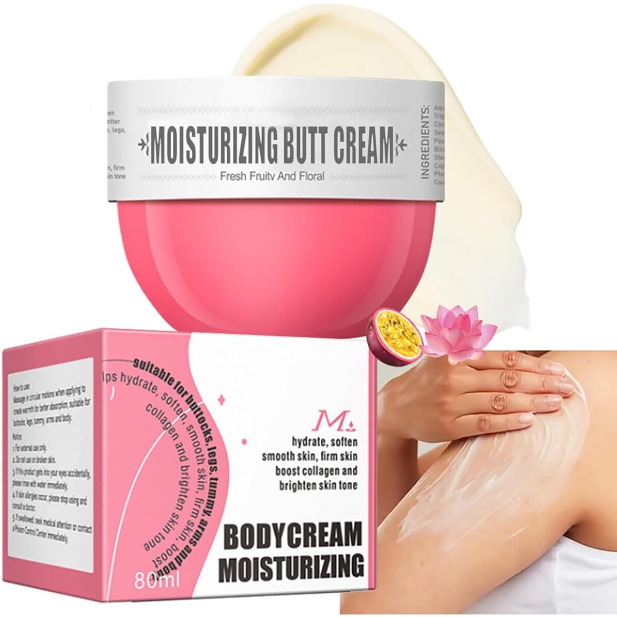 Crema Corporal Tiejdhr Butt Firming Hidratante 80ml Vainilla
