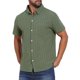 thumbnail image 5 of INSPIRE CHIC Camisas de Regreso a Clases para Hombre Cuello de Punta Manga Corta Botón Abajo Camisas Casuales de Rayas de Lino con Bolsillos XL Verde Oliva, 5 of 6