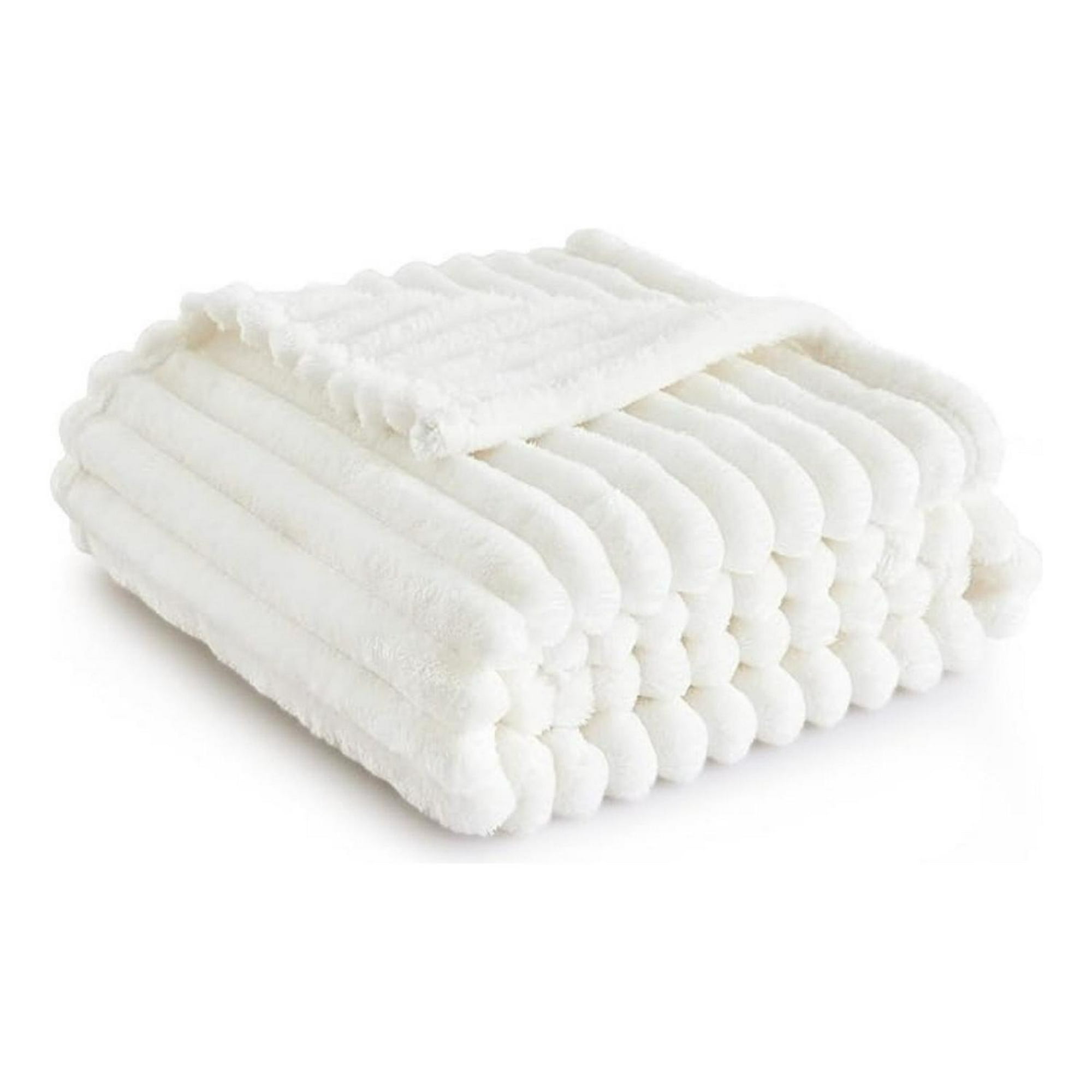 Aura Zeus - Frazada 2 Plazas Manta Termica Chalon Blanca Polar Lana Az Blanco