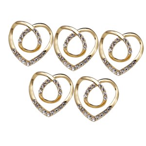 Ioensy - Hollow Love Heart Bufandas Clips Metal Chal Clip Hebilla Para Cardigan Bowknot Dorado 5X5.1Cm