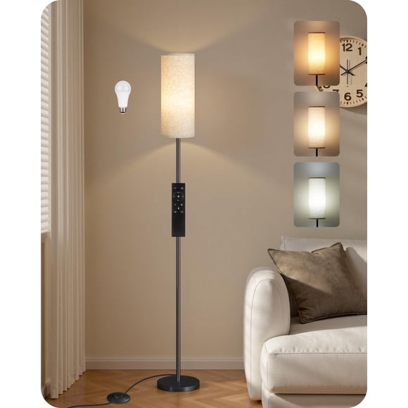 Lámpara de Pie GOEBLESON 164 cm Regulable con Control Remoto Beige 10W LED