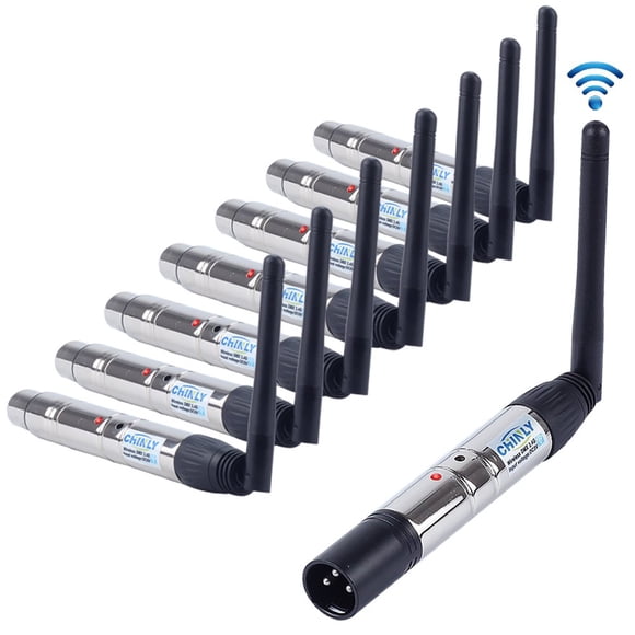Kit inalámbrico DMX512 de 8 piezas CHINLY 2.4G, alcance de 400 m