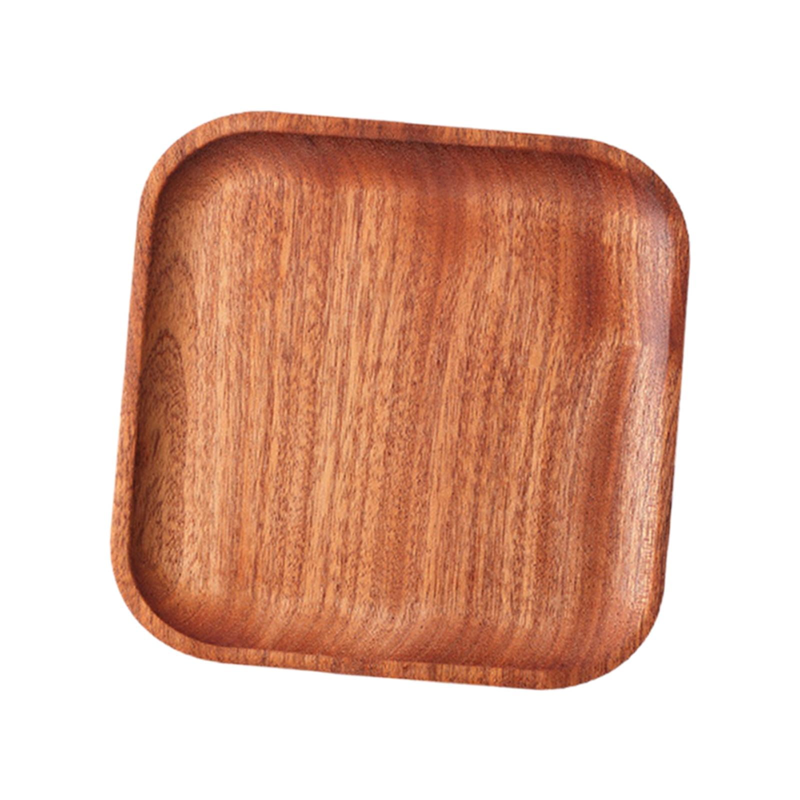 Magideal - Bandeja De Madera Para Servir Bandeja De Madera Organizador Vajilla Versátil Bandeja De Café Y Té Bandeja De Madera Cuadrada Para Alimentos Ensaladas 13cm X 13cm X 15cm