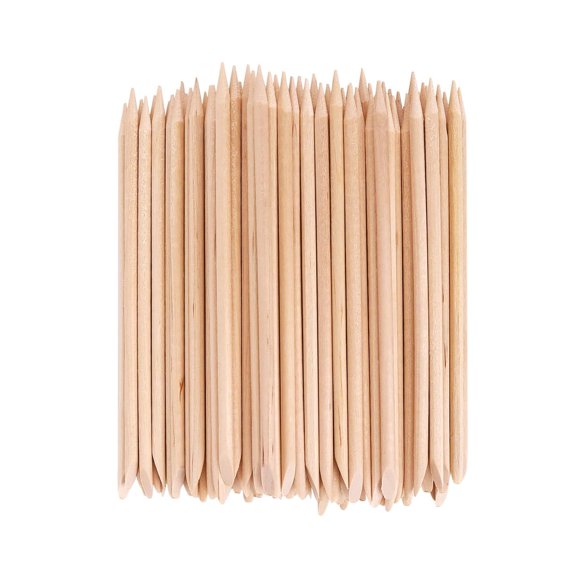 100 palitos de madera de naranjo para uñas, 11,5 cm