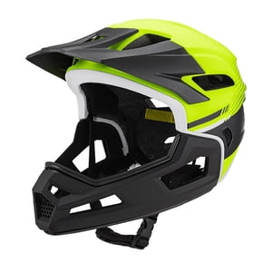 Ioensy - Casco De Bicicleta De Cara Completa, Casco Protector, Amortiguador, Casco De Bicicleta De Montaña, Amarillo Fluorescente