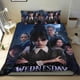 thumbnail image 1 of Miércoles Addams Conjunto de sábanas temático, trío de piezas, cómodo y amigable con la piel, diseño único, regalo de decoración para el hogar para familiares, amigos y fans,135cm *200cm, 1 of 6
