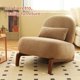 thumbnail image 4 of Silla de acento linda con patas de madera maciza, silla de salón de cuero falso con cojín suave, 4 of 5