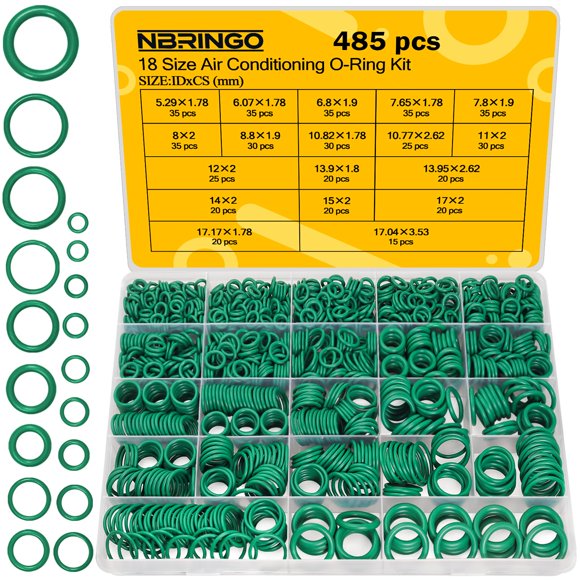 Kit de Anillos en O NBRINGO 485 piezas Métrico para Sellos de Aire Acondicionado de Auto