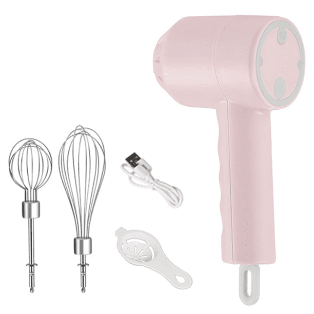 Batidora de mano eléctrica portátil inalámbrica, 3 velocidades, ajustable, ligera, recargable por USB