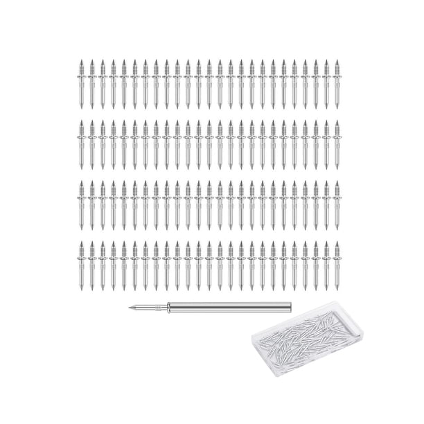 100x Clavos Roscados De Doble Cabezal Sin Costura Para Interiores Y Hogares Con Herramienta De Manga