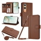 thumbnail image 1 of Funda Billetera de Cuero Sintético para OnePlus Nord CE4 Lite 5G, Marrón, 1 of 6