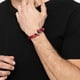 thumbnail image 4 of Pulsera hombre cordón y ancla acero rojo plateado, 4 of 6
