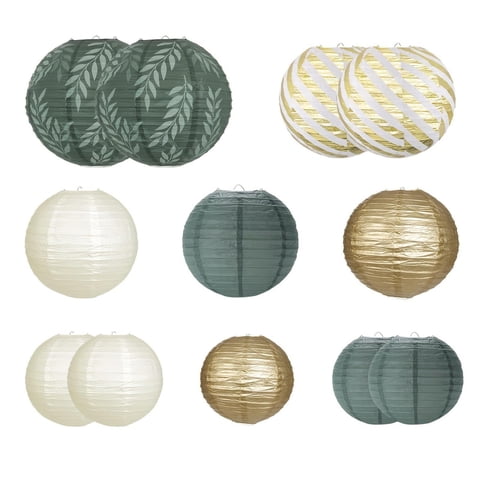 Magideal - 12 Uds. De Farolillos De Papel, Pompones De Papel Colgantes Redondos Para Fiesta, Cumpleaños, Aniversario