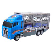 Dblue - Juguete Camión Transporte Policial Fricción 6 Autos Dbg1611