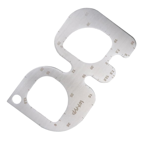1 pieza de calibre de regla R, herramienta de de accesorios de material cuero DIY, plantilla de de material acero inoxidable, regla de ángulo