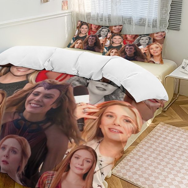 Elizabeth Olsen Family Bed 3 Piece Set Personalized Bedding Decor for Kids And Teens Anime Student Dormitory Cover