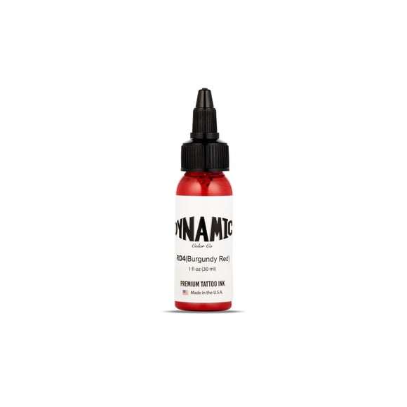 Tattoo Ink Dynamic Color Co. Botella roja borgoña de 30 ml