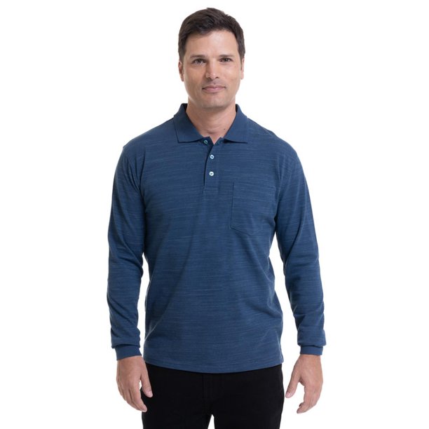Polera Piqué Slub Azul Marino azul marino 4XL