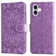 thumbnail image 5 of Funda tipo cartera FOXDOCK para iPhone 16 Plus , diseño girasol en relieve, cuero PU, cierre magnético, soporte y tarjetero, 5 of 5