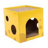 Magideal - Casa De Cartón Para Rascar Gatos, Escondite 2 En 1, Juguete Interactivo Con Garra De Animales Pequeños, Suministros Para Mascotas, Almohadilla Para , 30X30X30Cm
