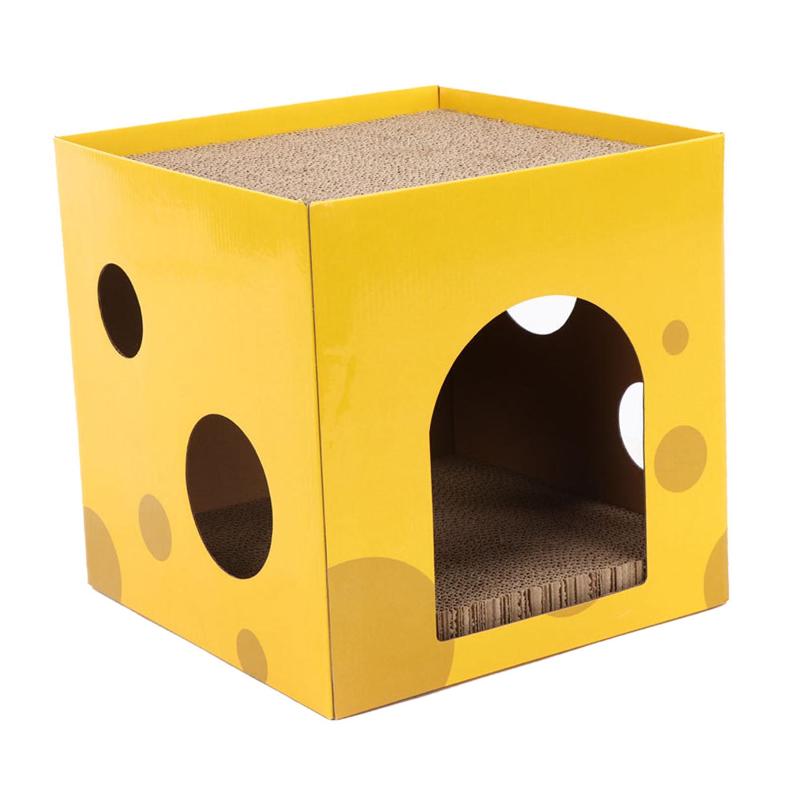 Magideal - Casa De Cartón Para Rascar Gatos, Escondite 2 En 1, Juguete Interactivo Con Garra De Animales Pequeños, Suministros Para Mascotas, Almohadilla Para , 30X30X30Cm