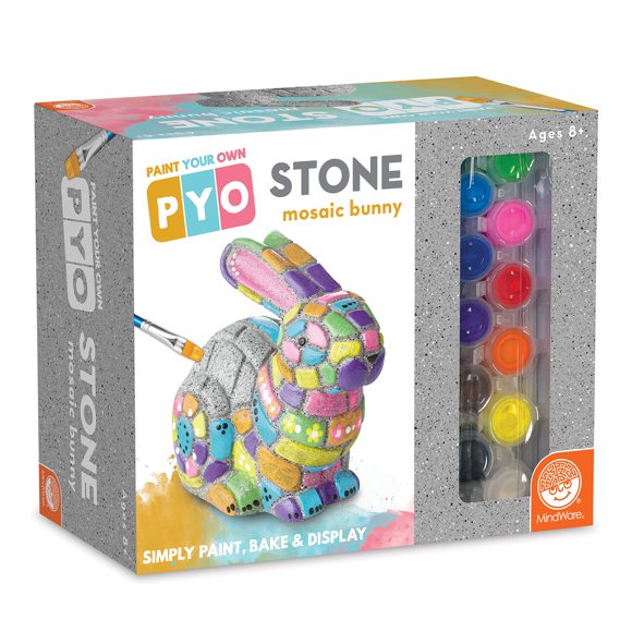 Kit de manualidades MindWare Pinta tu propio conejo de piedra para niños