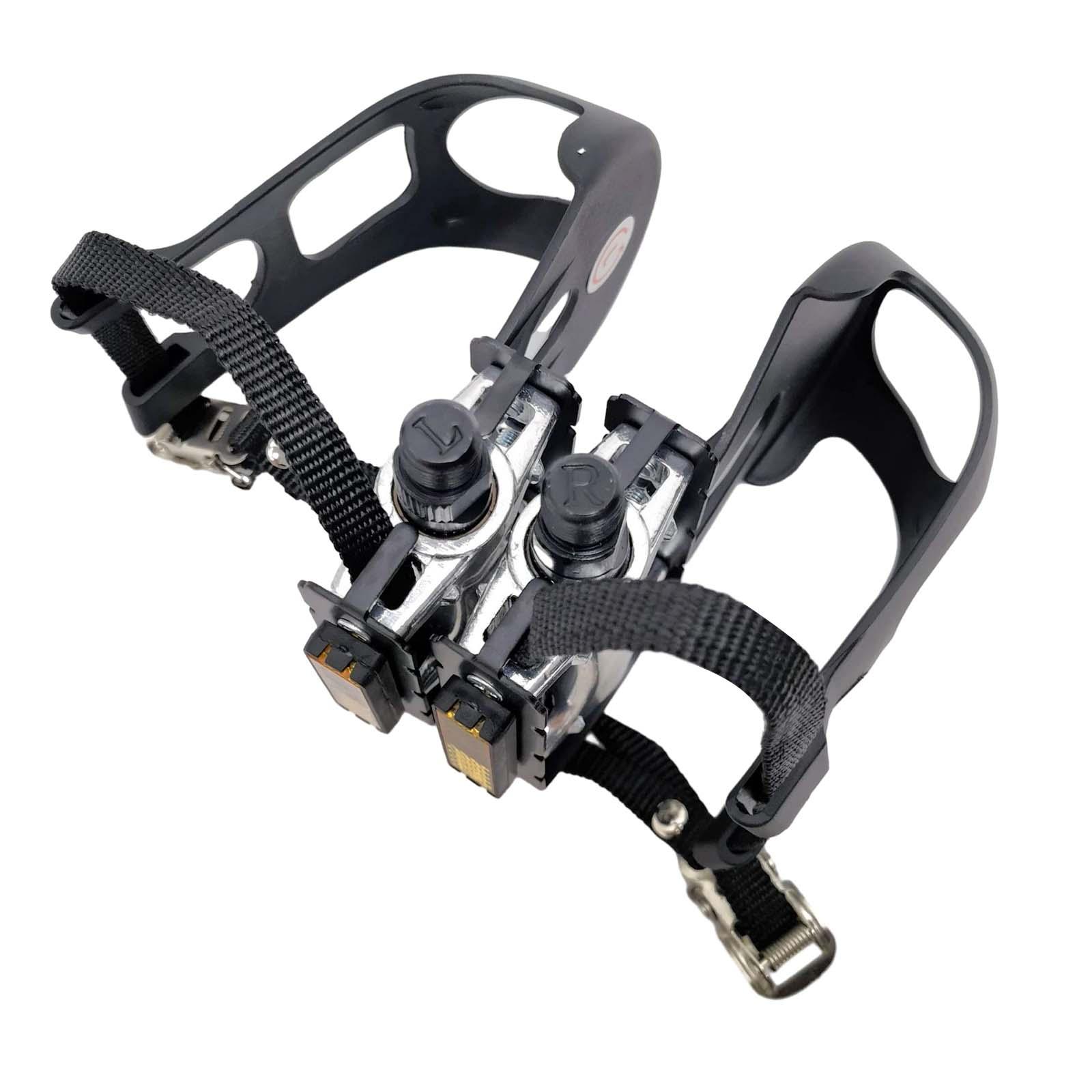 Magideal - Pedales De Bicicleta Con Clips Para Los Dedos Y Correas Pedales De Bicicleta Eje De 14 Mm Con Eje De 9/16 ""Para Reparación De Bicicletas Estacionarias