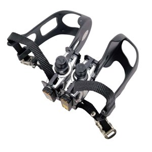 Magideal - Pedales De Bicicleta Con Clips Para Los Dedos Y Correas Pedales De Bicicleta Eje De 14 Mm Con Eje De 9/16 ""Para Reparación De Bicicletas Estacionarias