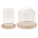 thumbnail image 1 of 2 Piezas De Cúpula De Vidrio Con Base De Madera Cloche Glass Cover Display Bell Jars, 1 of 5