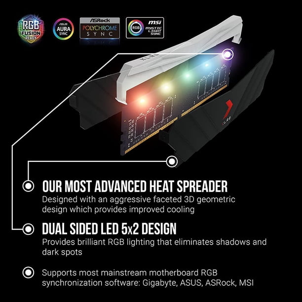Memoria PNY XLR8 Gaming 16 GB (2 x 8 GB) DDR4 3600 MHz RGB | Lider