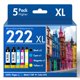 thumbnail image 1 of Cartucho de tinta combo inkalfa 222XL 5 unidades reacondicionado, 1 of 6