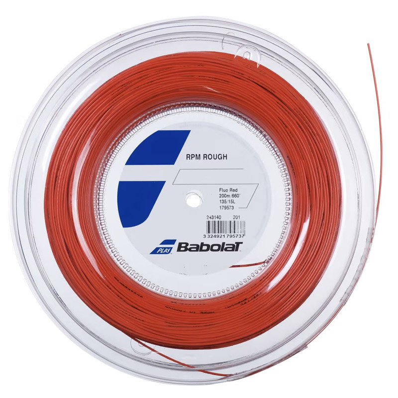 Babolat - Cuerda Tenis Rpm Rough 1.25 X 200 Mts (Rojo Fluor)
