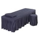 thumbnail image 1 of SPA Mesa De Masaje Juego De Ropa De Cama Falda De Cama Funda De Almohada Funda De Taburete Azul Oscuro-S, 1 of 5