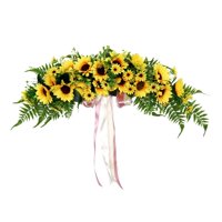 Magideal - Girasol Artificial De 29 Pulgadas, Guirnalda Floral, Arco, Corona, Centro De Mesa Para Puerta Delantera, Pared De Boda, Telón De Fondo, Decoración De