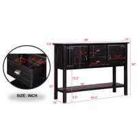 M&Ms - 48'' Solid Wood Sideboard Console Table With 2 Drawers And Cabinets And Bottom Shelf, Retro Style Storage Dining Buffet Server Cabinet For Living Room Kitchen Dining Room (Espresso