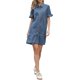 thumbnail image 1 of INSPIRE CHIC Vestido Mini de Mezclilla para Mujer con Mangas con Volantes, Botones, Cuello Casual, Vestidos de Jean con Bolsillos XS Azul, 1 of 6