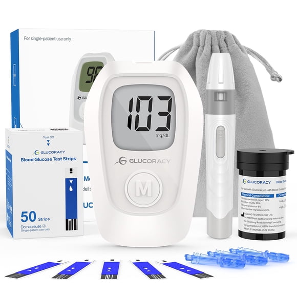 Kit de monitor de glucosa en sangre Glucoracy G-425 con 50 tiras reactivas