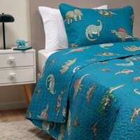 Genérico - Cubrecama Quilt Niño 1.5 Plaza Dinosaurio