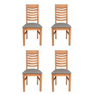 Koliat - Pack 4 Sillas Nemesis Caramelo Tapiz Gris