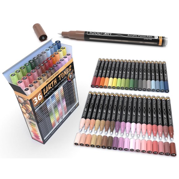 Marcadores de pintura TOOLI-ART set de 36 tonos piel y tierra extra fino