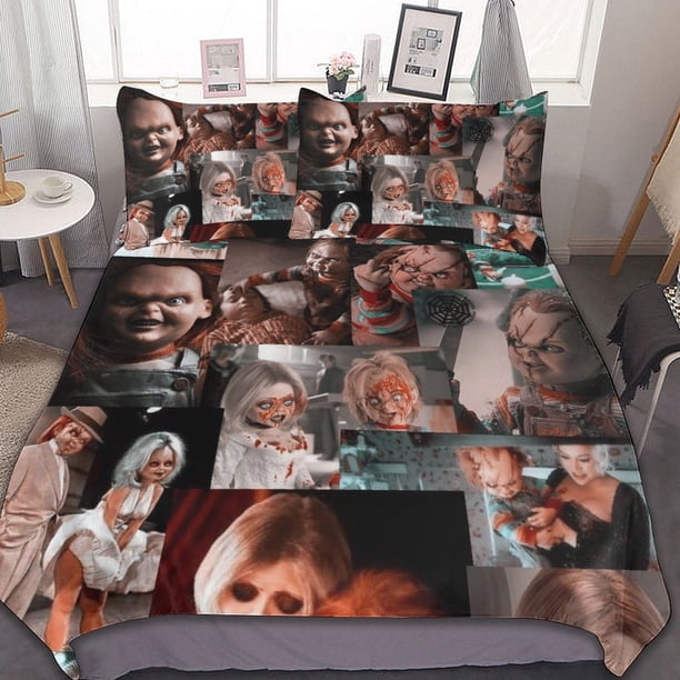 Bride of Chucky 3 Pcs Bed Breathable Duvet Cover Soft All Seasons Bedding Set
