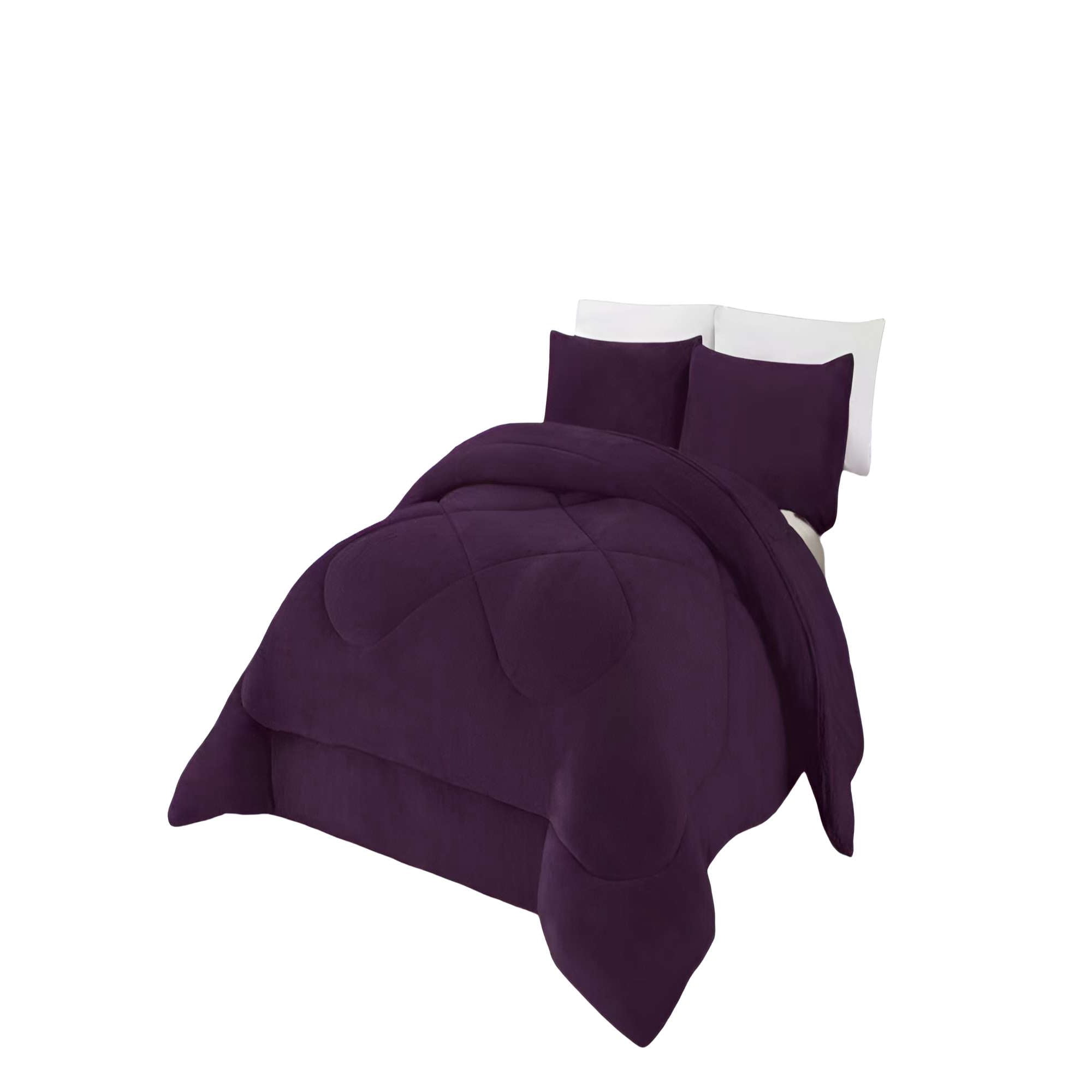Genérico - Plumon Invierno 2 Plaza 230cm X 250cm Color Morado Oscuro