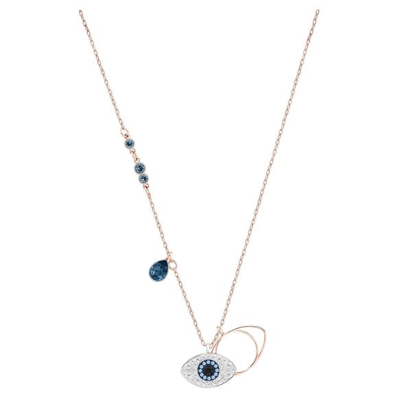 Collar SWAROVSKI Symbolica Evil Eye para mujer, azul con caja