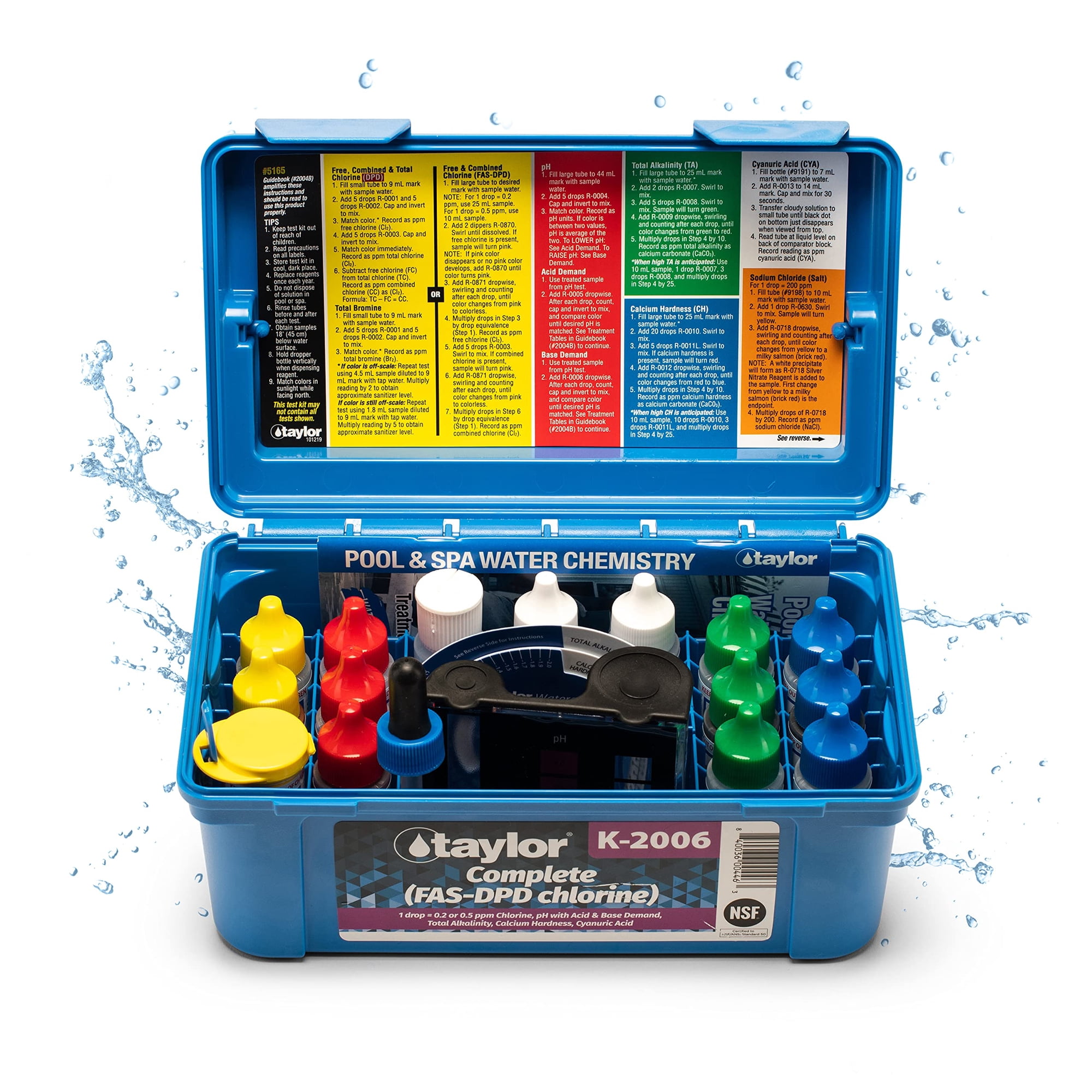 Kit De Prueba De Agua Para Piscina Taylor K-2006 Cloro Ph Alcalinidad