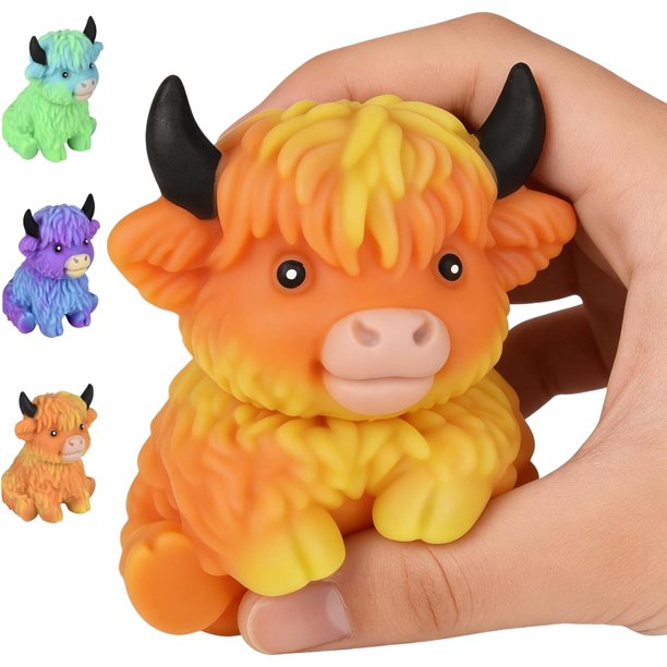 Vaca highland degradado squishies estrés lento alivio fidget mono vaca exprimible bola adultos