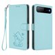thumbnail image 1 of Funda Volteable con Diseño de Gato para Infinix Hot 60i 5G, Verde Claro, 1 of 6