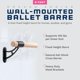 thumbnail image 2 of Barra de ballet Vita Vibe 183 cm de madera, altura fija, 2 of 7